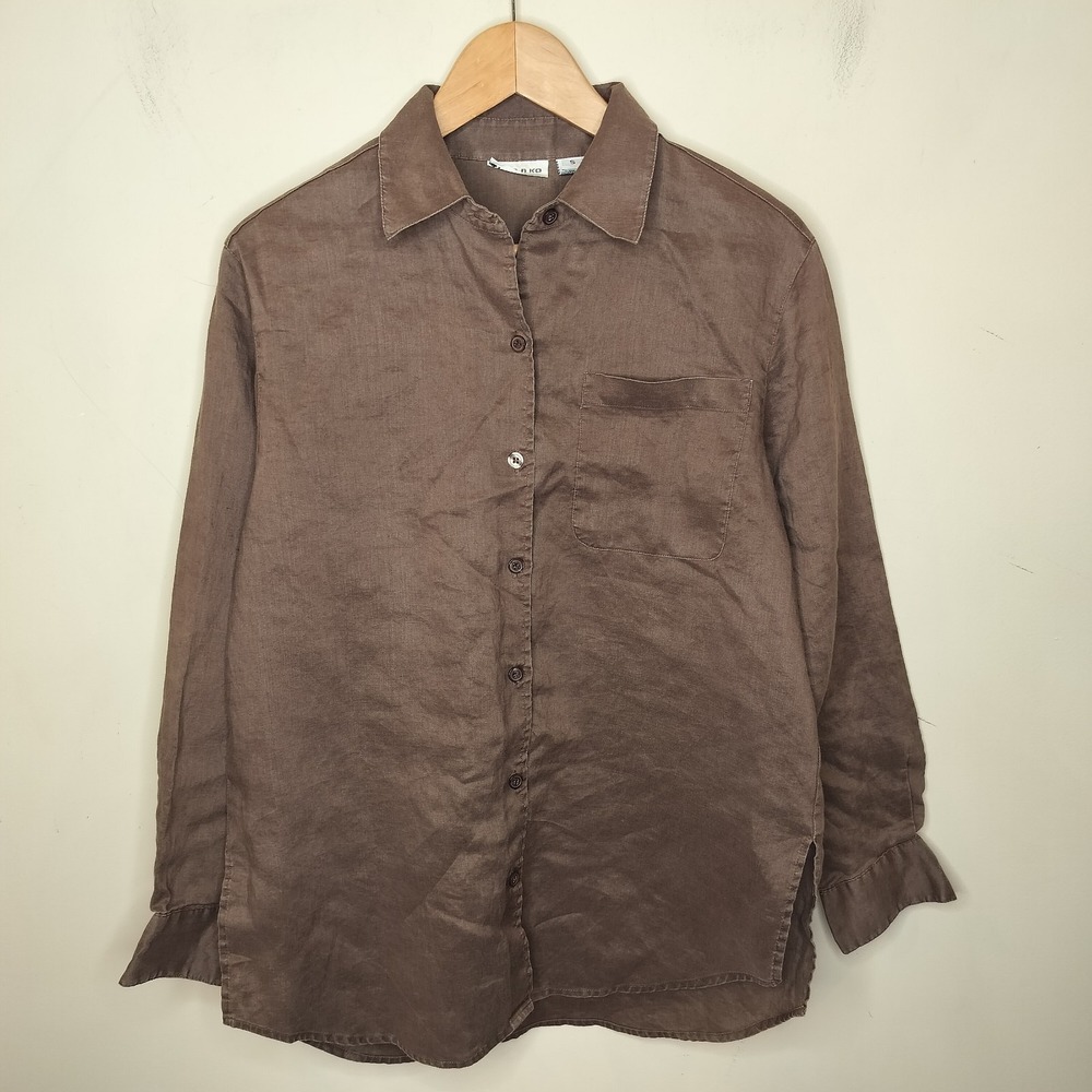 Toto n Ko Linen Button Up Shirt Long Sleeve Minimal